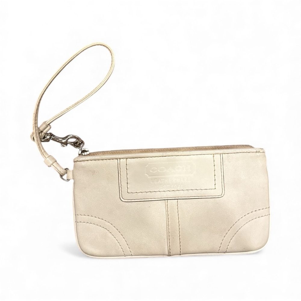Coach Beige Leather Wristlet